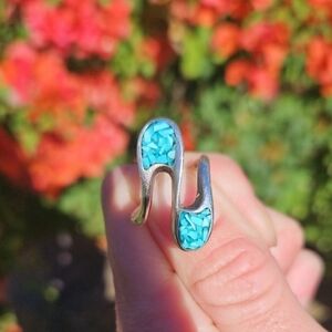 Vintage Sterling Silver Navajo Southwestern Turquoise Ring